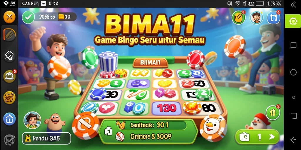 Screenshot gameplay BIMA11 yang menunjukkan keseruan permainan Bingo.