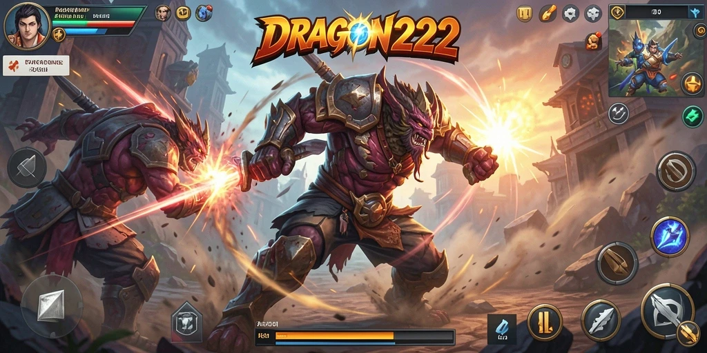 Tampilan seru saat bertarung dalam DRAGON222 dengan grafis menawan.
