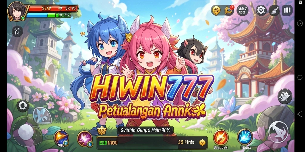 Tampilan seru gameplay HIWIN777 yang penuh karakter Anime.