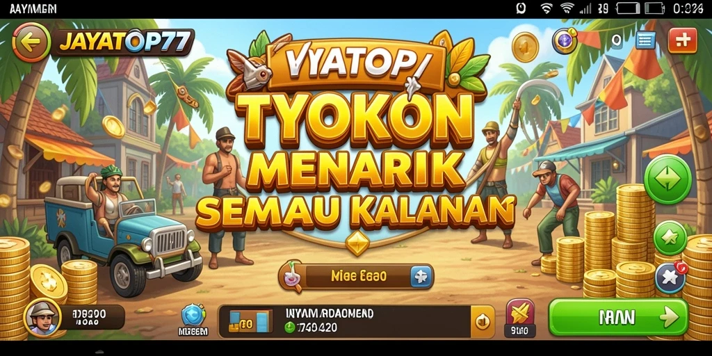 Tampilan gameplay menarik di JAYATOP77 yang menunjukkan manajemen bisnis.