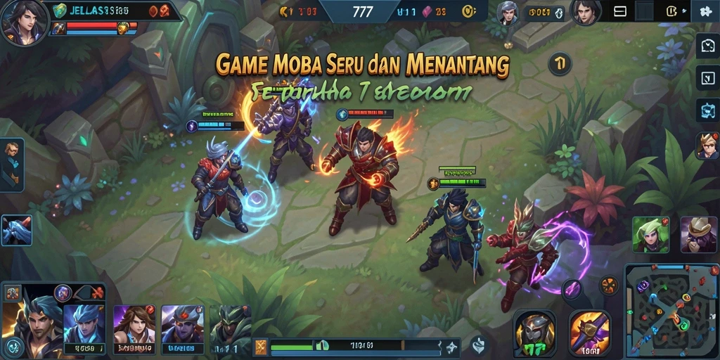 Screenshot JELAS777 menampilkan aksi seru dalam pertandingan MOBA.