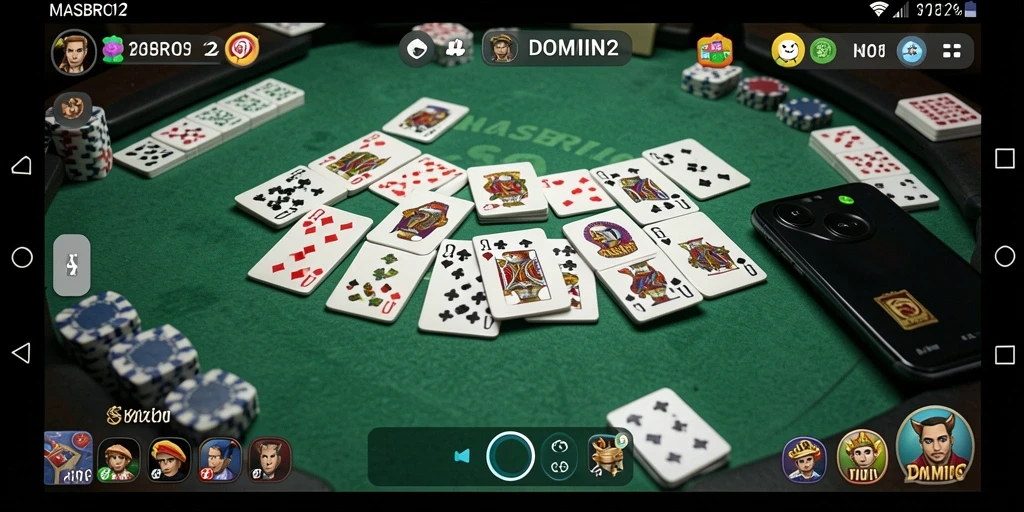 Screenshot gameplay Domino MASBRO12 yang menegangkan dan seru.
