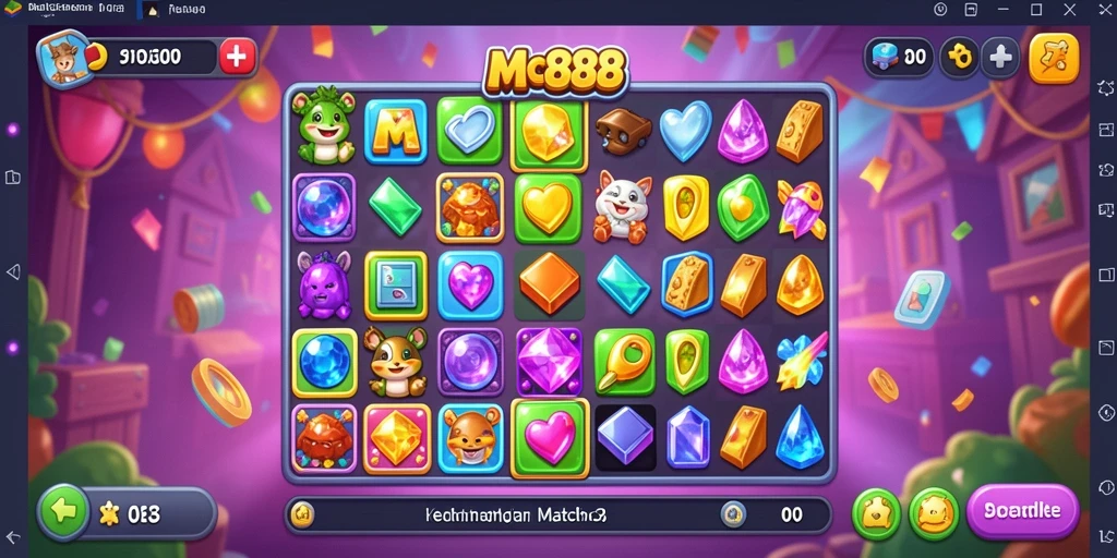 Gameplay seru MC888 dengan tantangan Match-3 yang menarik.