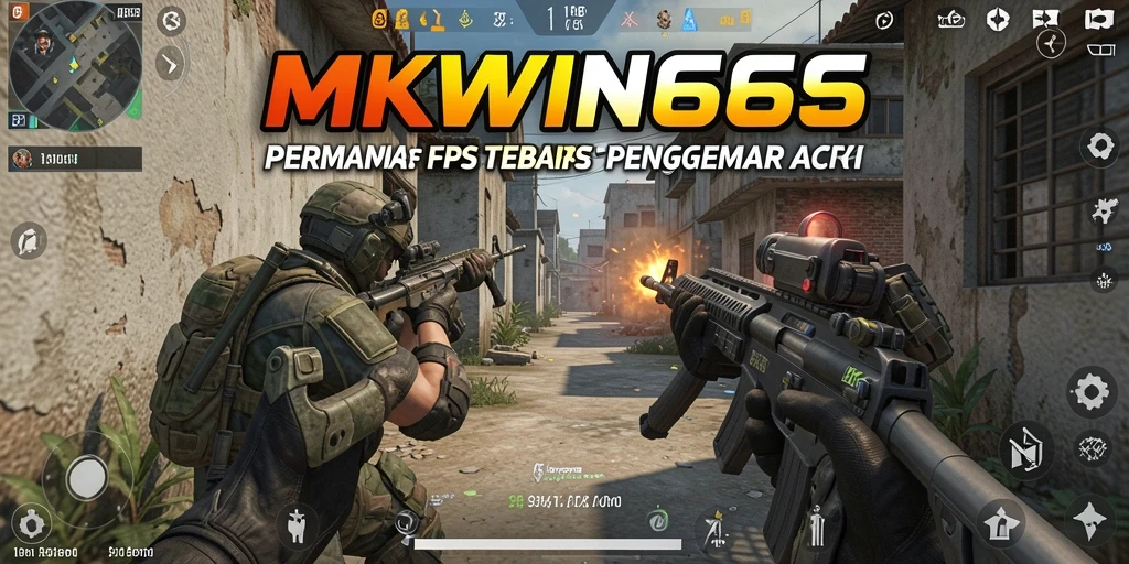 Tangkapan layar gameplay MKWIN666 menunjukkan aksi tembak-menembak yang intens.