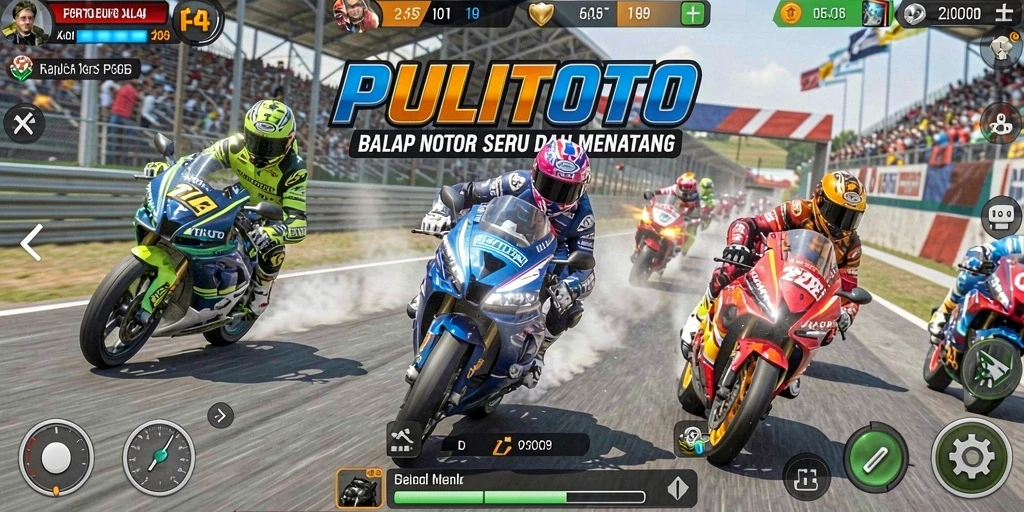 Gameplay PULITOTO yang mendebarkan dalam balapan motor.