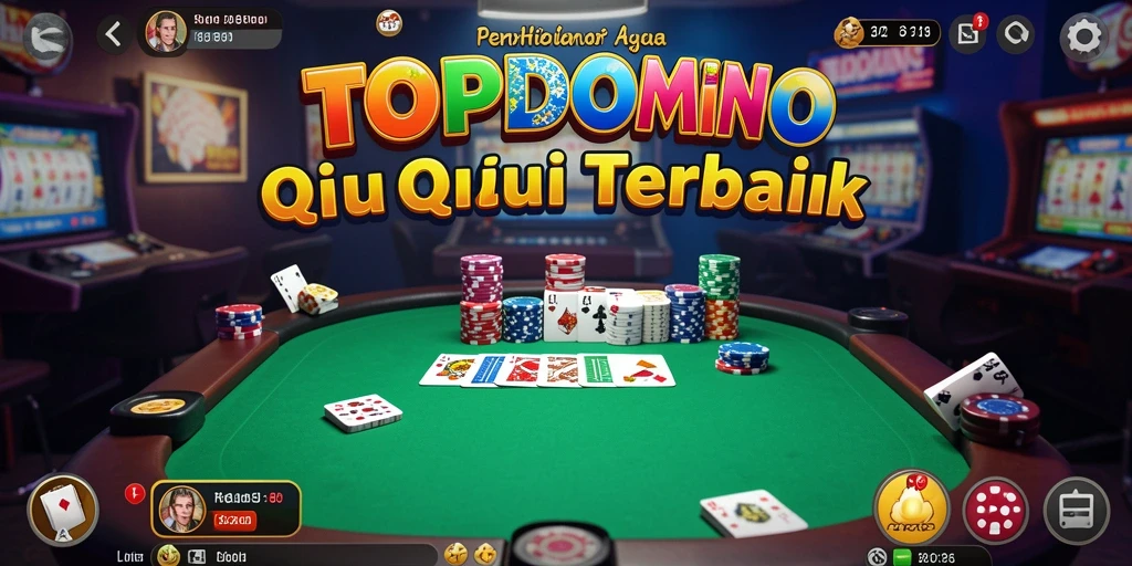 Tampilan gameplay seru di TOPDOMINO dengan kartu QiuQiu.