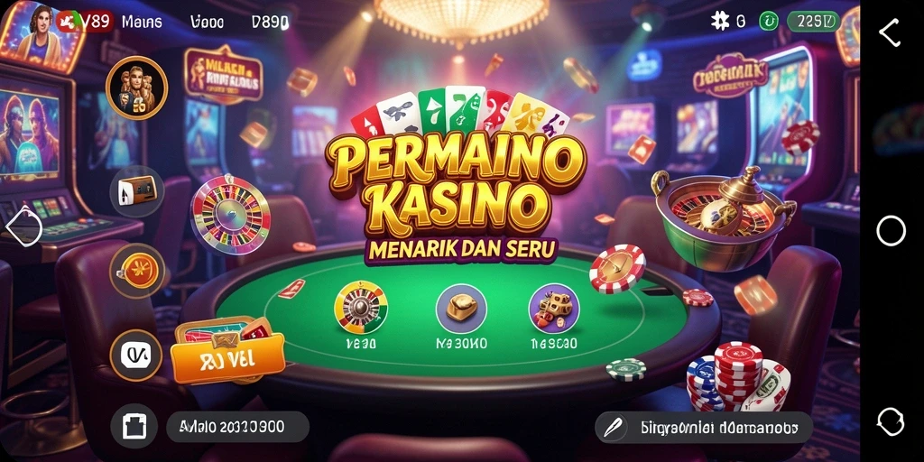 Screenshot utama V89 menunjukkan gameplay kasino yang mendebarkan.